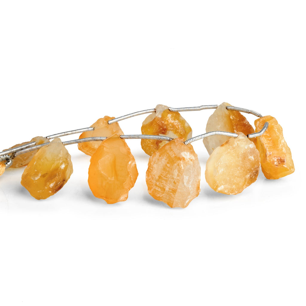 Sunlight Yellow Agate Beads Hammer Faceted Pear Beads - The Bead Traders