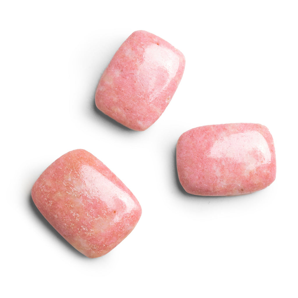 Thulite Side - Drilled Cushion Focals - Lot of 3 - The Bead Traders