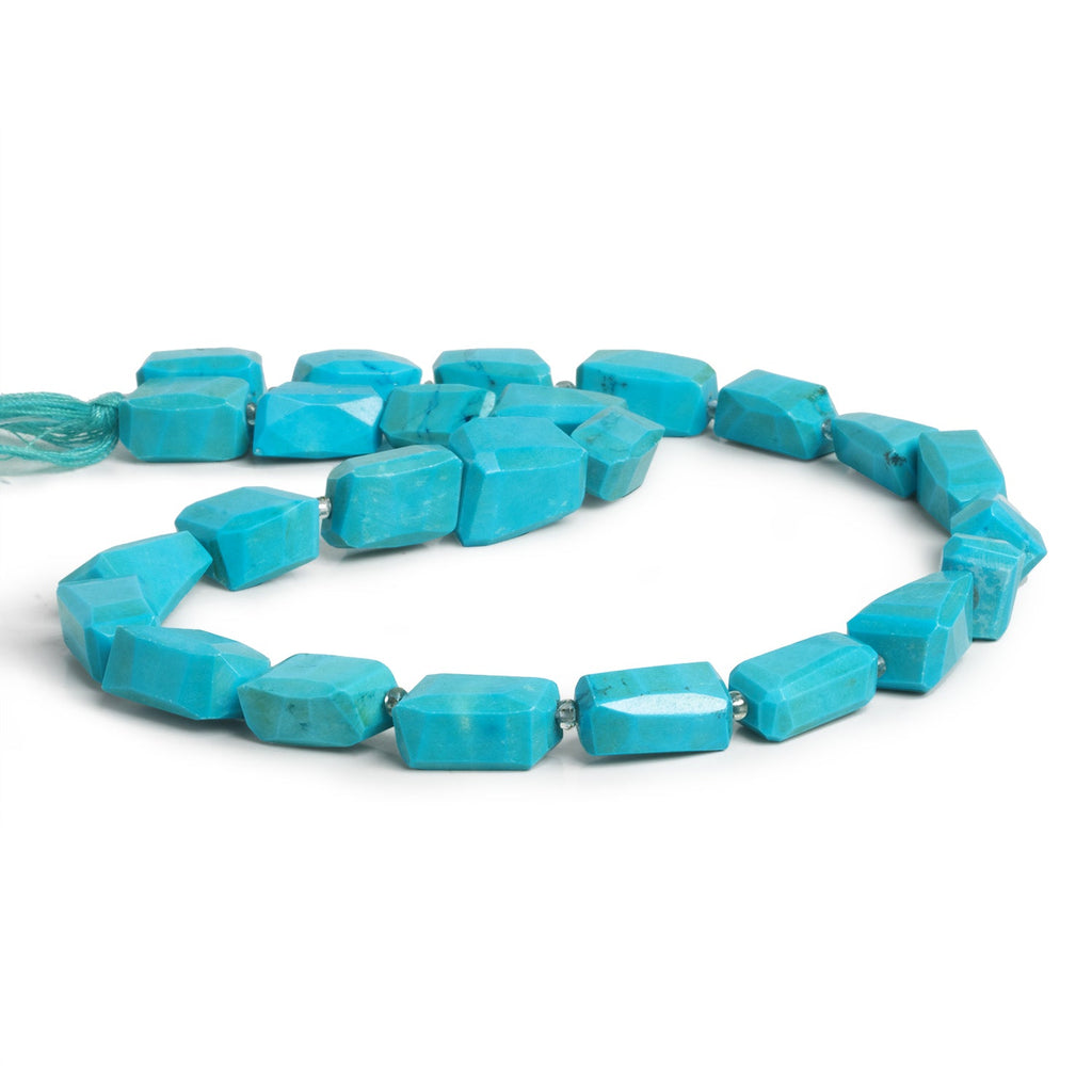 Turquoise Howlite Faceted Nugget Beads 15 inches 24 pieces - The Bead Traders