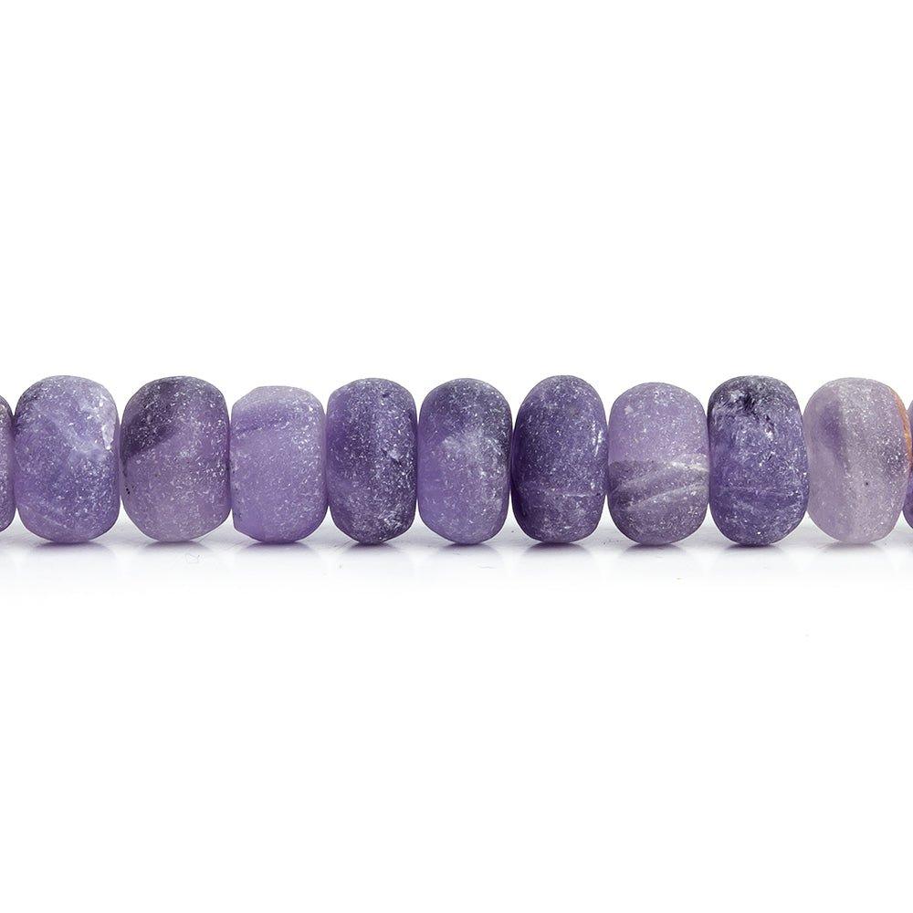 10mm Matte Amethyst Plain Rondelle Beads 8 inch 35 pieces - The Bead Traders