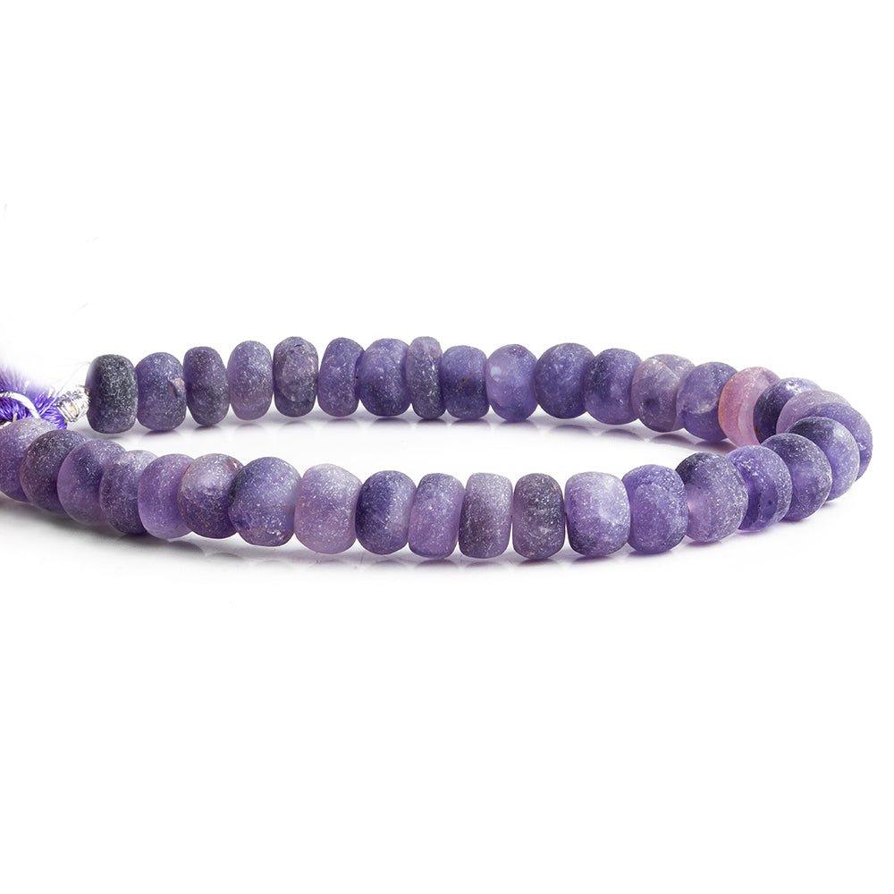 10mm Matte Amethyst Plain Rondelle Beads 8 inch 35 pieces - The Bead Traders