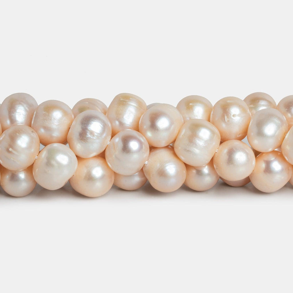 Large Hole Pearls Beads Genuine White Freshwater Pearl 12mm Oval 7.5