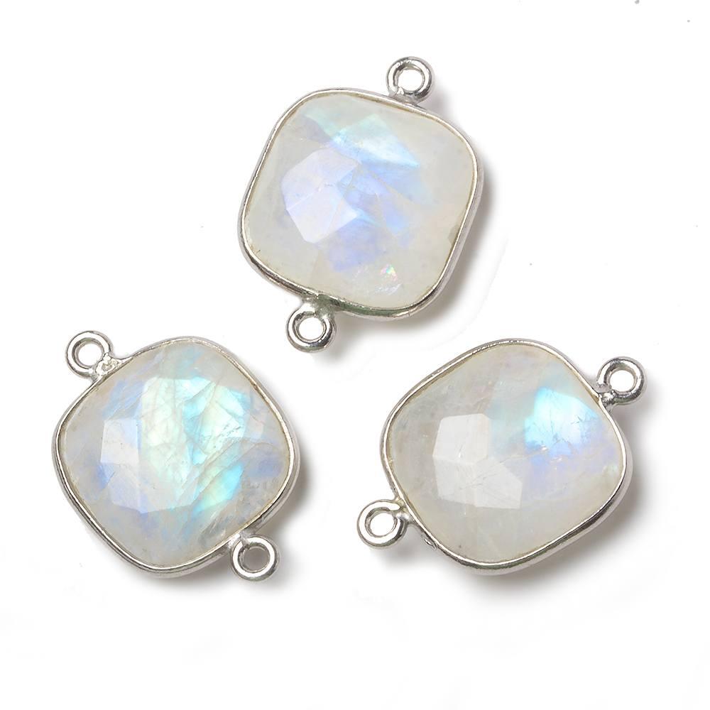 Gemstone Connectors !! Rainbow Moonstone Silver Jewelry