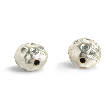 10mm Silver Plated Large Hole Beads Set of 2 – The Bead Traders