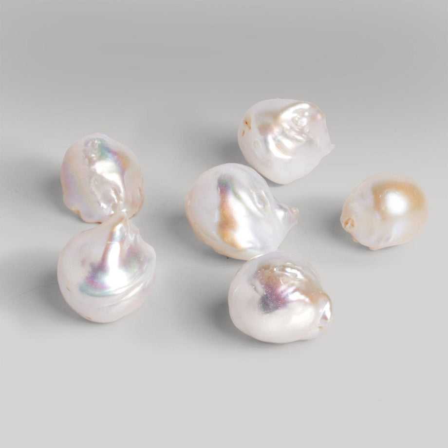 Fireball big Baroque Freshwater Pearl Gemstone beads silver