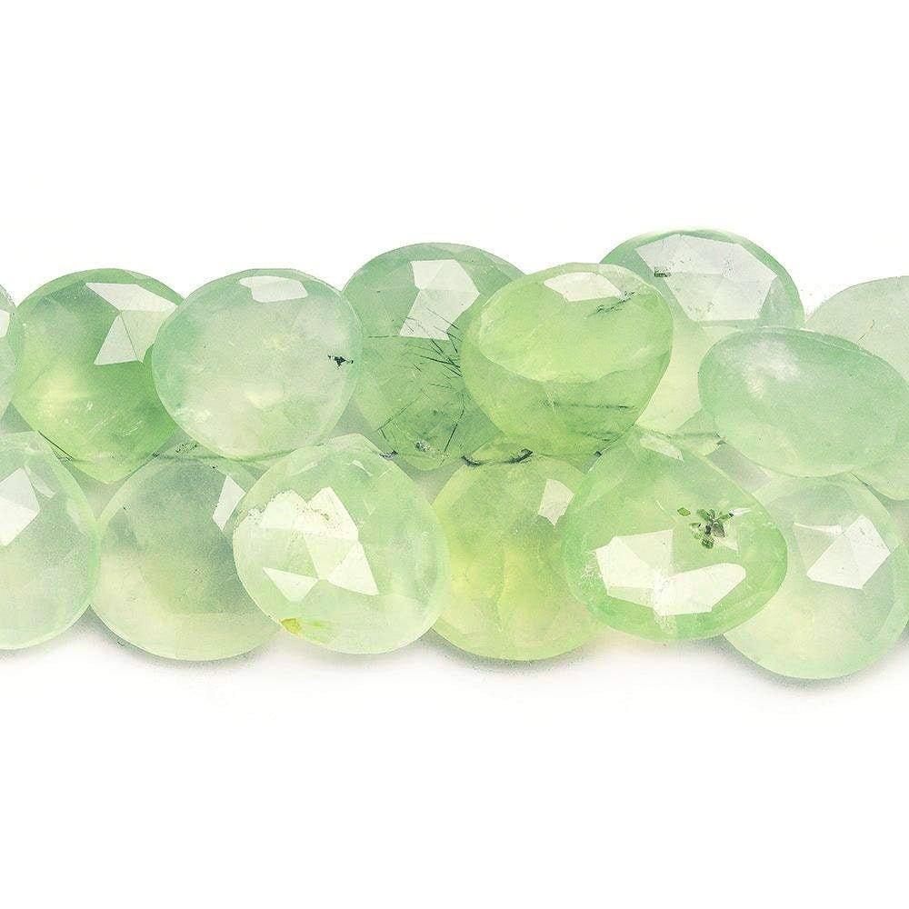 18mm Prehnite Heart Briolette Beads 8 inch 31 pieces - The Bead Traders