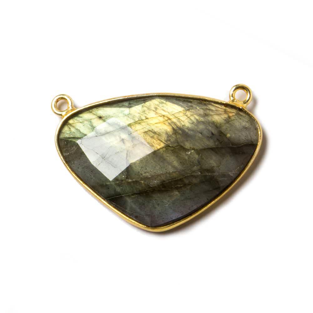 28x20mm Vermeil Bezeled Labradorite Heart Pendant 1 piece - The Bead Traders