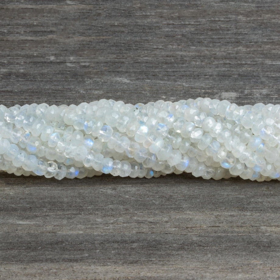 4.5mm Rainbow Moonstone Faceted Rondelles 14 inch 125 beads