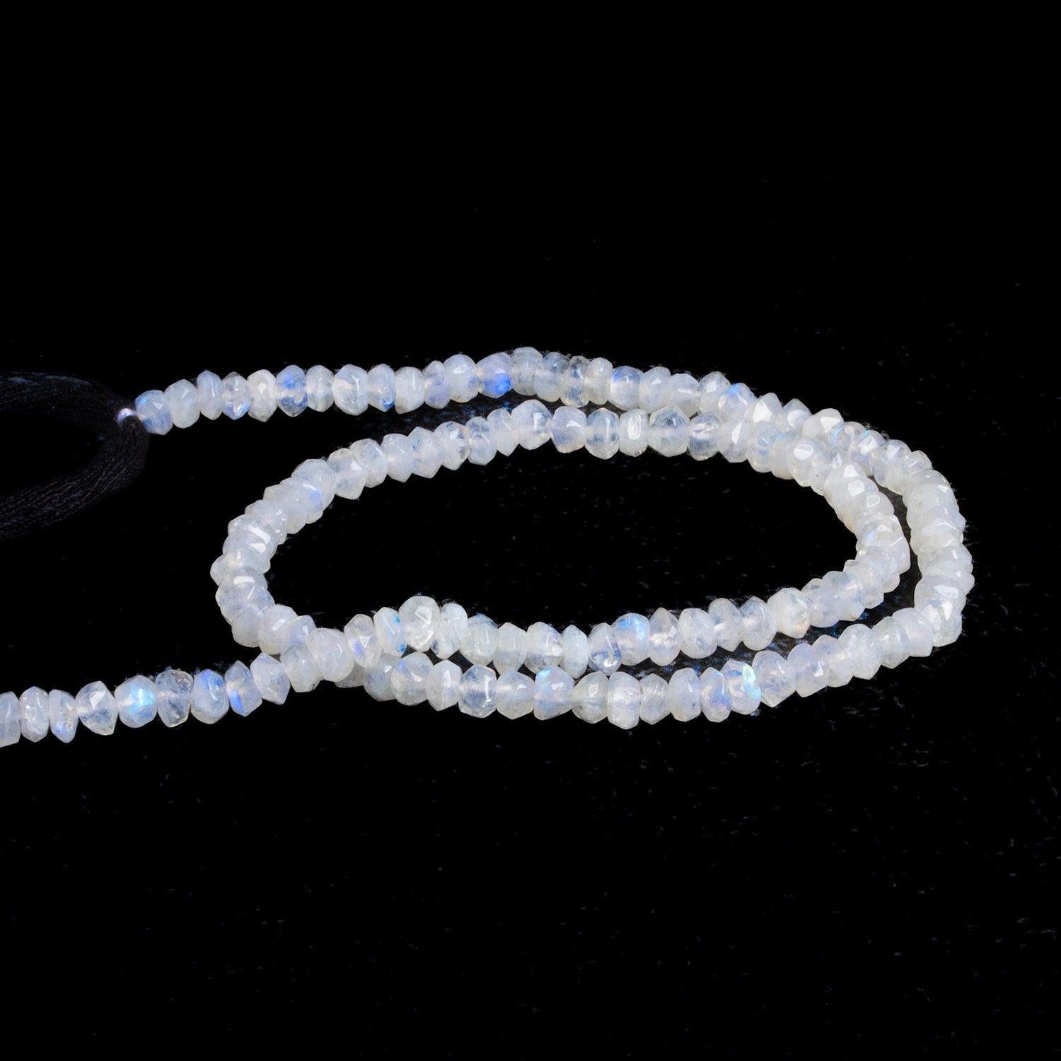 Top Grade Natural Faceted Rainbow Moonstone Beads Necklace 16
