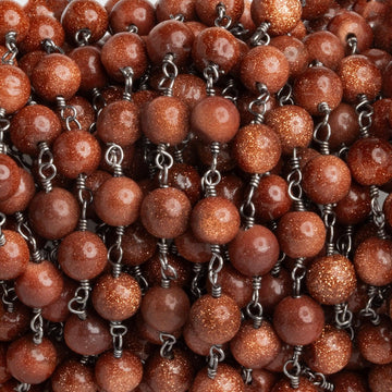 Natural Stone Dark Brown Austrian Glitter Crystal Beads Round