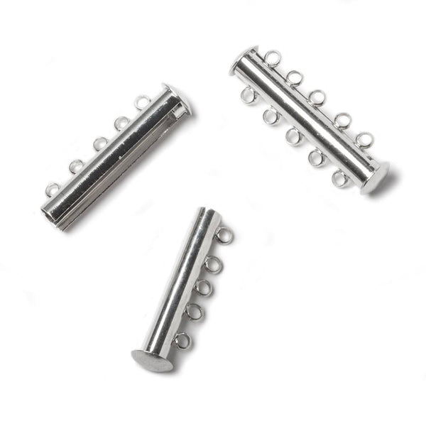 4 Ring Silver plated Magnetic Slider Clasp 1 piece