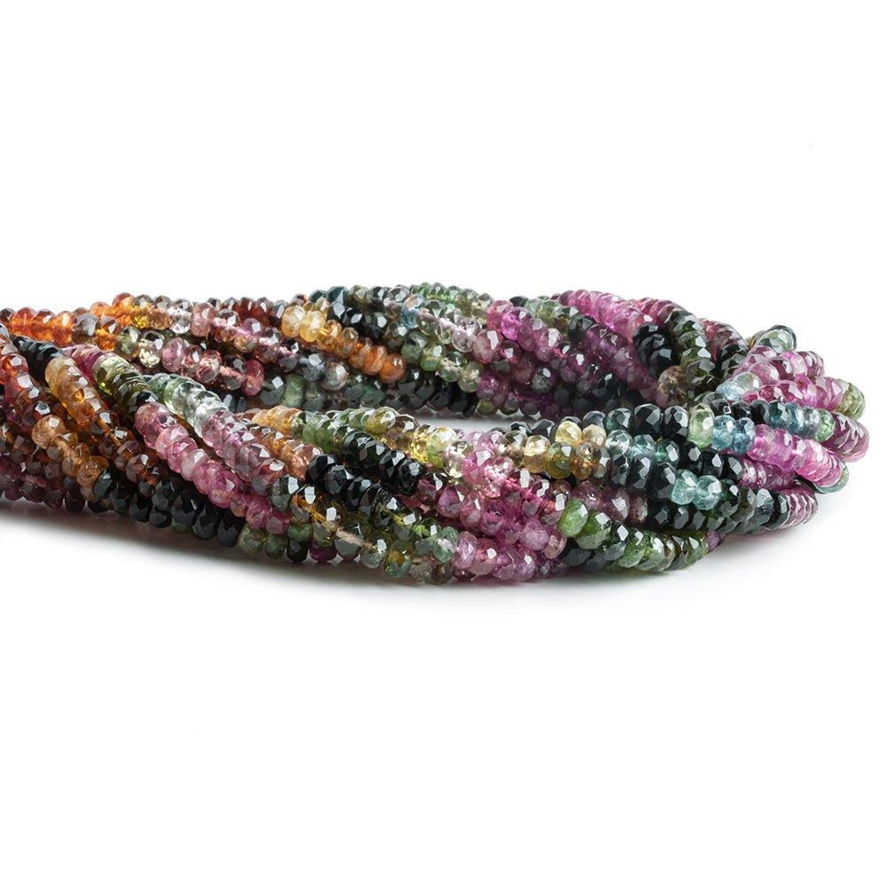 5mm Multi Tourmaline Faceted Rondelle Beads 15 inch 145 pieces - The Bead Traders