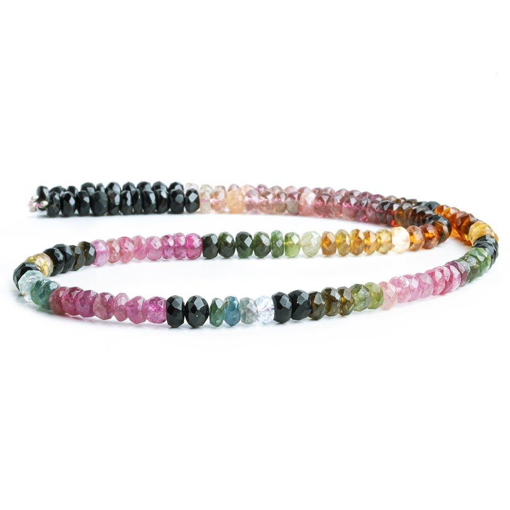 5mm Multi Tourmaline Faceted Rondelle Beads 15 inch 145 pieces - The Bead Traders