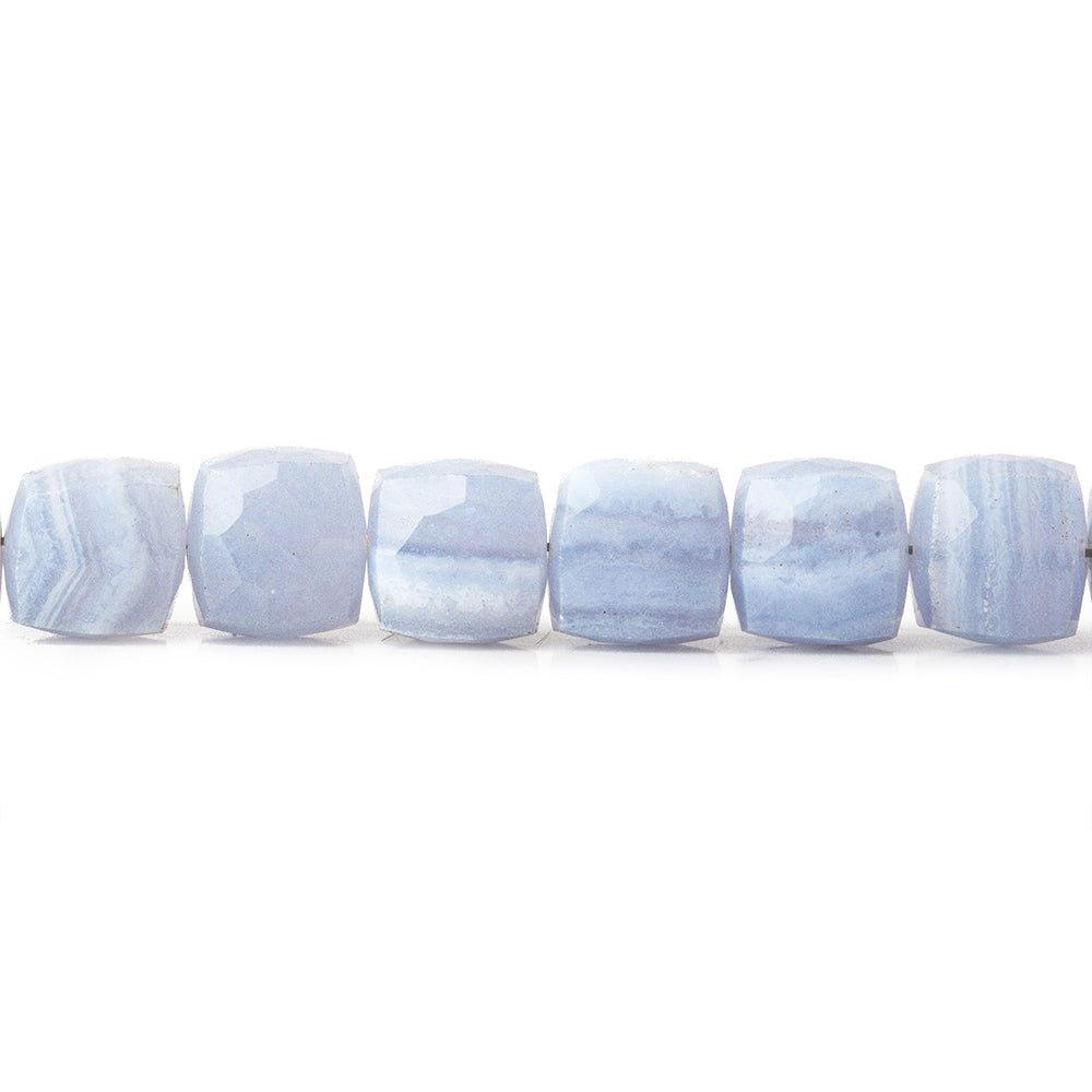 6-7.5mm Blue Lace Agate faceted cubes 8 inch 26 beads - The Bead Traders