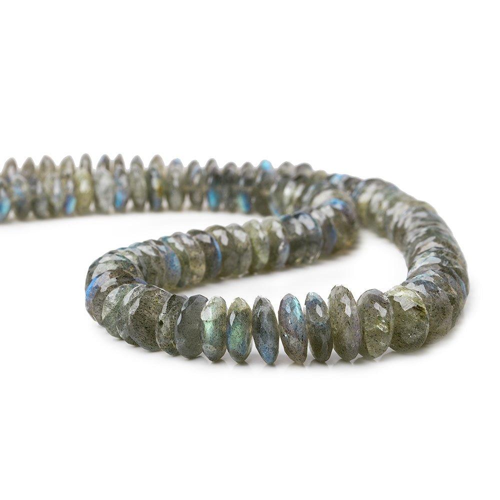 7.5-11.5mm Labradorite German Faceted Rondelles 16 inch 118 beads - The Bead Traders