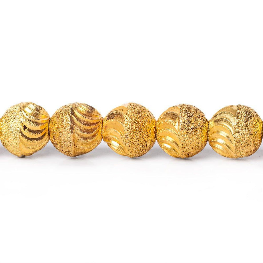 Buy 8mm 22kt Gold Plated Brass Beads Scallop Diamond Cut Rounds Beads, 8  inch, 28 beads Online – The Bead Traders