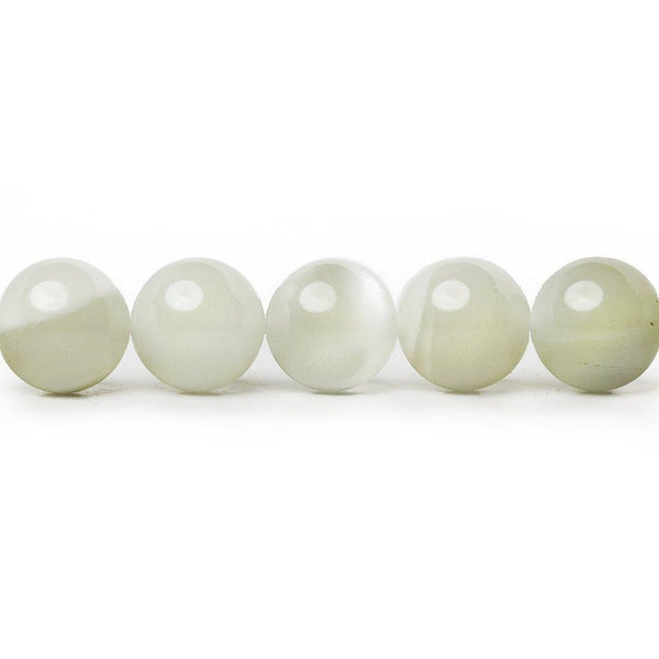 8mm Greyish White Moonstone plain rounds 48 beads 15 inch