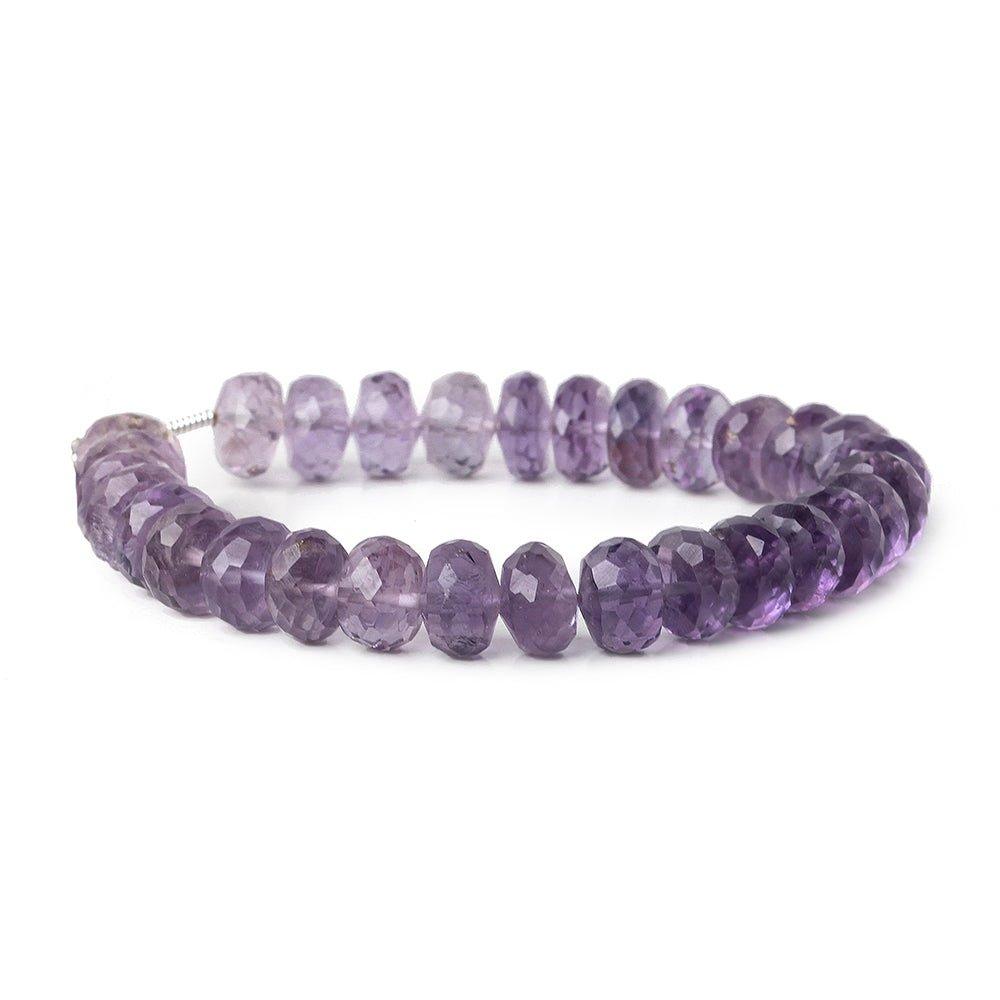 8mm Pink Amethyst faceted rondelles 6 inch 27 beads - The Bead Traders