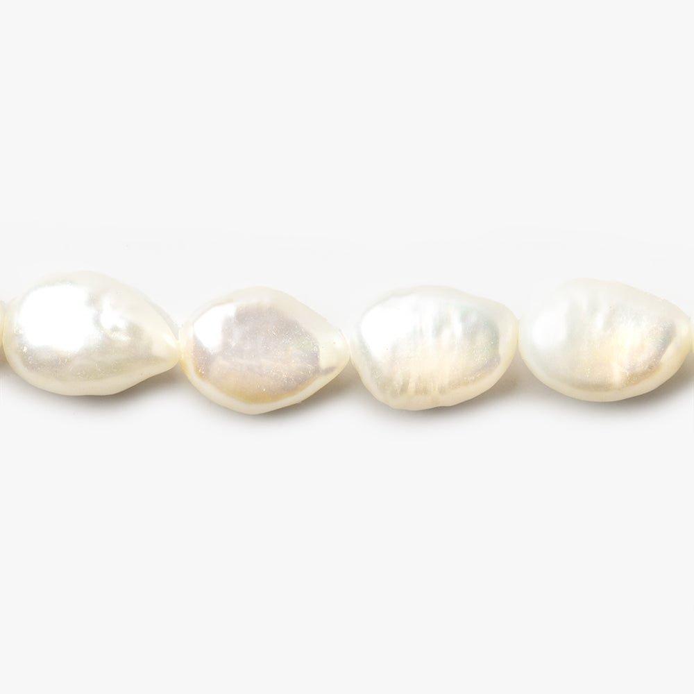 8x10-8x11mm Off White Baroque straight drilled Freshwater Pearls 16 inch 36 pieces - The Bead Traders