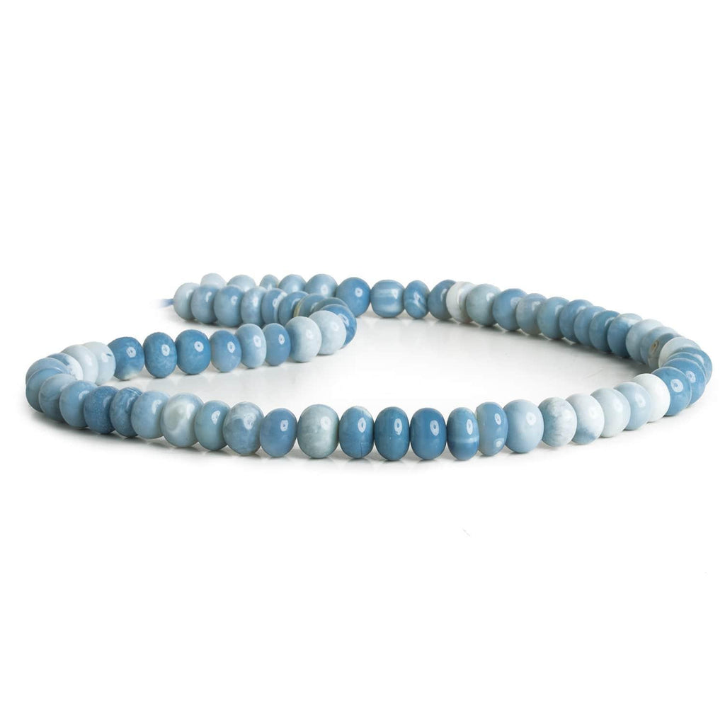 9mm Denim Blue Opal Plain Rondelles 16 inch 70 beads - The Bead Traders