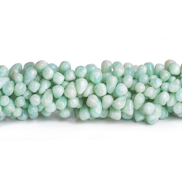 4 Inches PERUVIAN AMAZONITE FACETED Tumble Drops Beads Natural Gemstone Side newest Drill Beads Line | Genuine Amazonite Beads | 14x7 To 10x5 mm