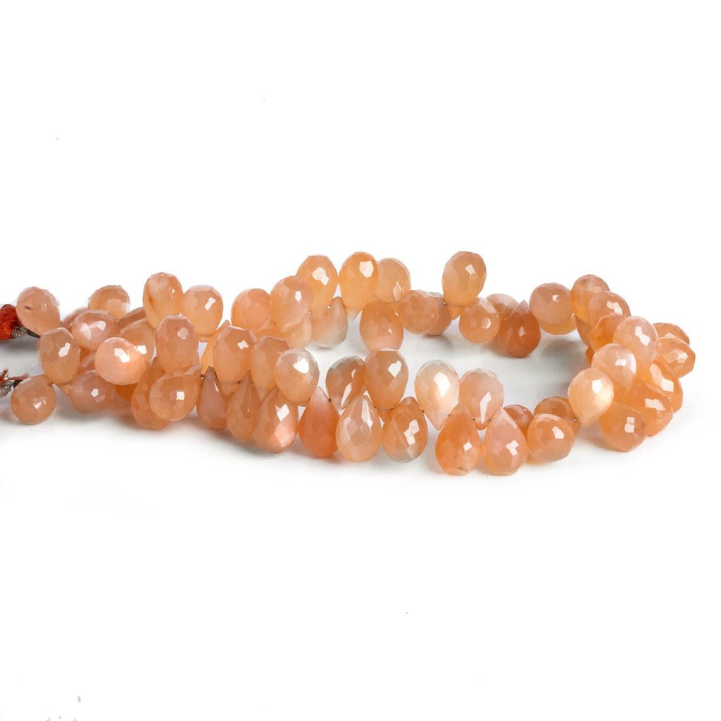 Angel Skin Moonstone Teardrops 8 inch 70 beads - The Bead Traders