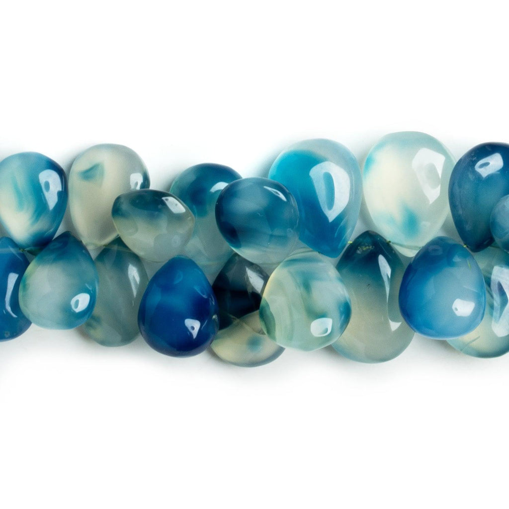 Blue Chalcedony Plain Pears 6.5 inch 35 beads - The Bead Traders