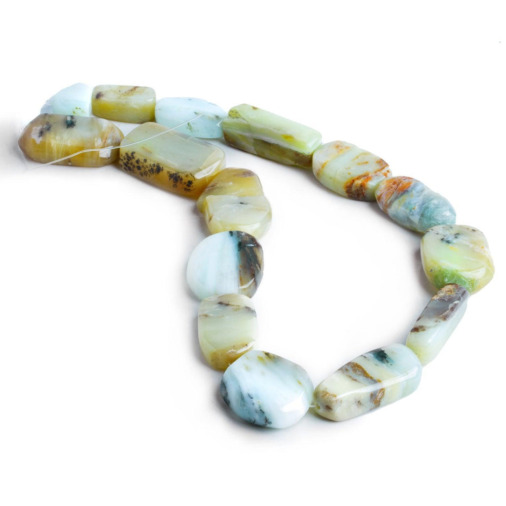 Blue Peruvian Opal Plain Nuggets 16 inch 14 beads - The Bead Traders