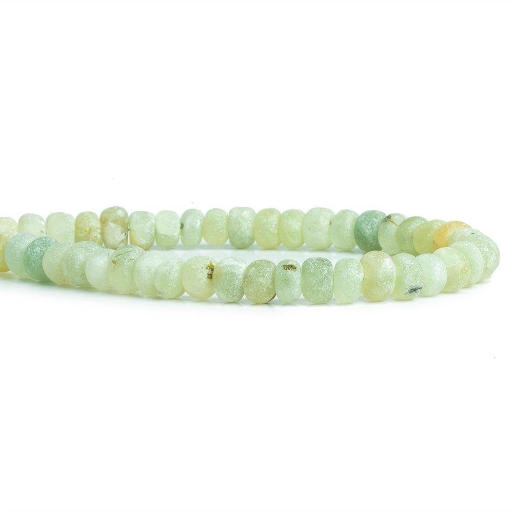 Frosted Prehnite Plain Rondelle Beads 8 inch 48 pieces - The Bead Traders