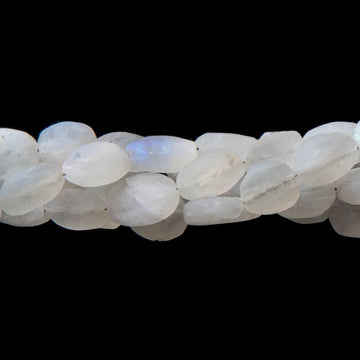 Highly Polished Flat Oval Rainbow Moonstone Beads