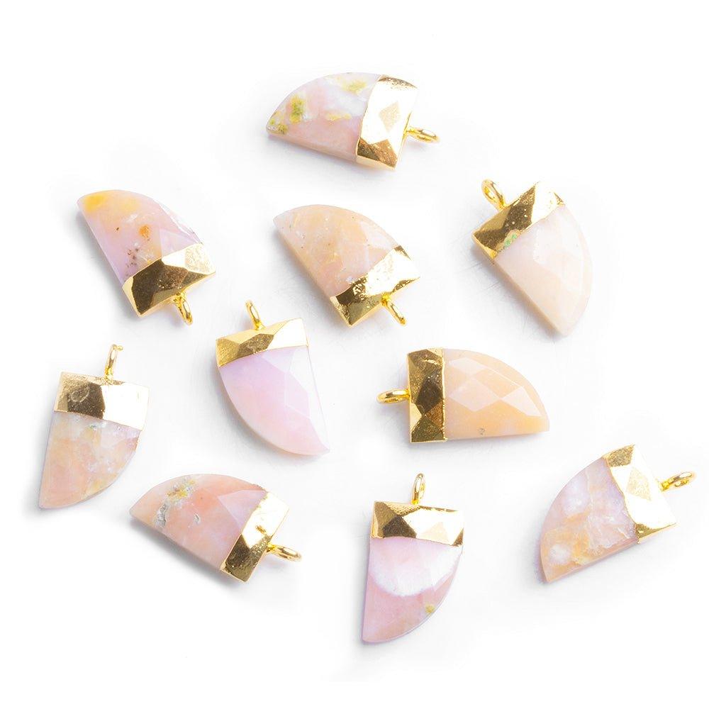 Gold Leafed Pink Peruvian Opal Pendants - Lot of 10 - The Bead Traders