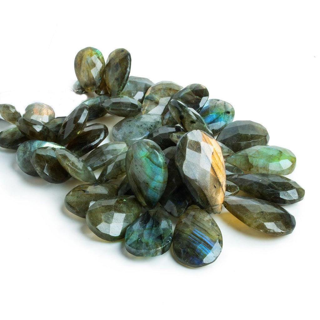 Labradorite Faceted Pears 7.5 inch 37 beads - The Bead Traders