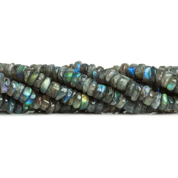 Labradorite Faceted Rondelle Large Hole Size Beads 9mm - 2 mm