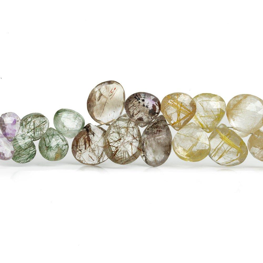 Multi Gemstone Faceted Hearts & Pears 7.5 inch 53 pieces - The Bead Traders