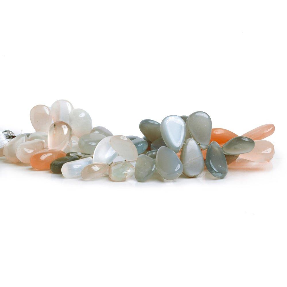 Multi Moonstone Plain Pear Beads 8 inch 50 pieces - The Bead Traders