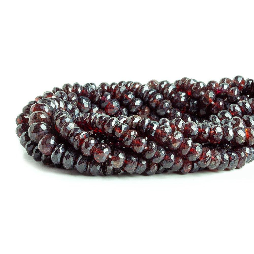 Faceted Rectangle Garnet Beads (6mm)