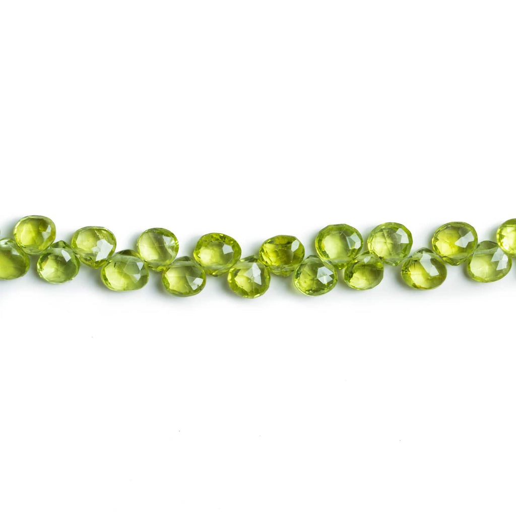 Peridot Faceted Heart Beads 8 inch 55 pieces - The Bead Traders