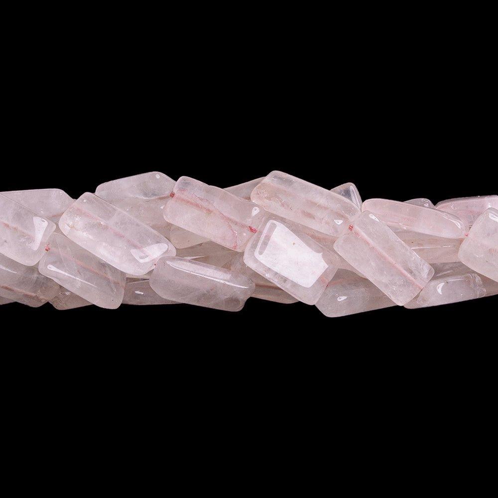 Madagascan Rose Quartz Crystal Beads - 25mm Rectangle
