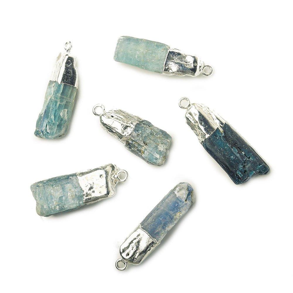 Silver Leafed Blue Kyanite Natural Crystal Pendant 1 piece - The Bead Traders