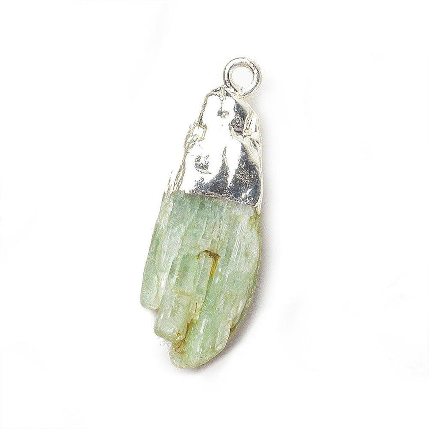 Buy 25x8mm Silver Leafed Green Kyanite Natural Crystal Pendant 1 piece ...