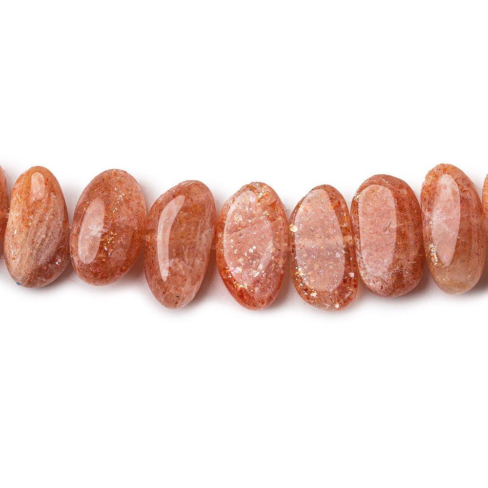 Sunstone side drilled plain nuggets 59 beads 16 inch 9x7mm - 15x7mm - The Bead Traders