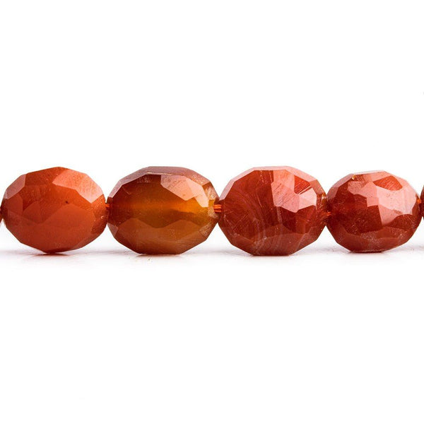 Buy Terra Cotta Red Agate Beads Faceted 9-11mm Oval Beads, 14 inch Online